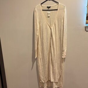 H by Halston Cream Long Cardigan